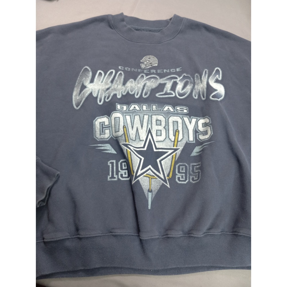 Abercrombie & Fitch Dallas Cowboys 1995 Champions Sweatshirt Mens Small Navy - Picture 2 of 8